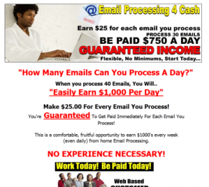 is Email Processing 4 Cash a scam?